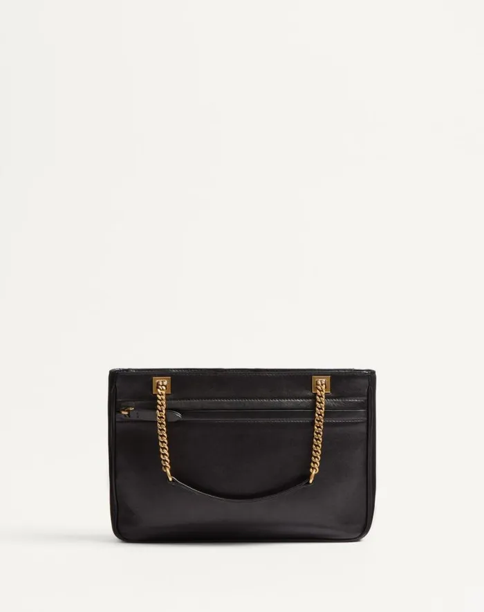 Valentino Shoulder Bags WomanMan Valentino Garavani Viva Superstar Small Nappa Leather Shopping Bag For Woman In Ivoryblack Ivoryblack
