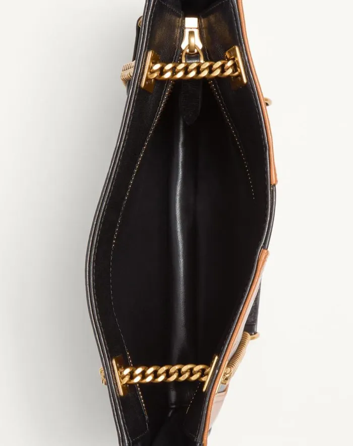 Valentino Shoulder Bags WomanMan Valentino Garavani Viva Superstar Small Nappa Leather Shopping Bag For Woman In Ivoryblack Ivoryblack