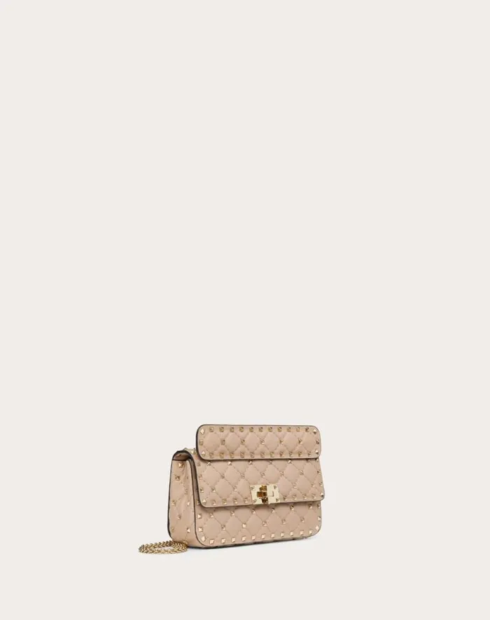Valentino Shoulder Bags Woman Small Nappa Rockstud Spike Bag For Woman In Poudre Poudre Valentino Shoulder Bags Woman Small Nappa Rockstud Spike Bag For Woman In Poudre Poudre