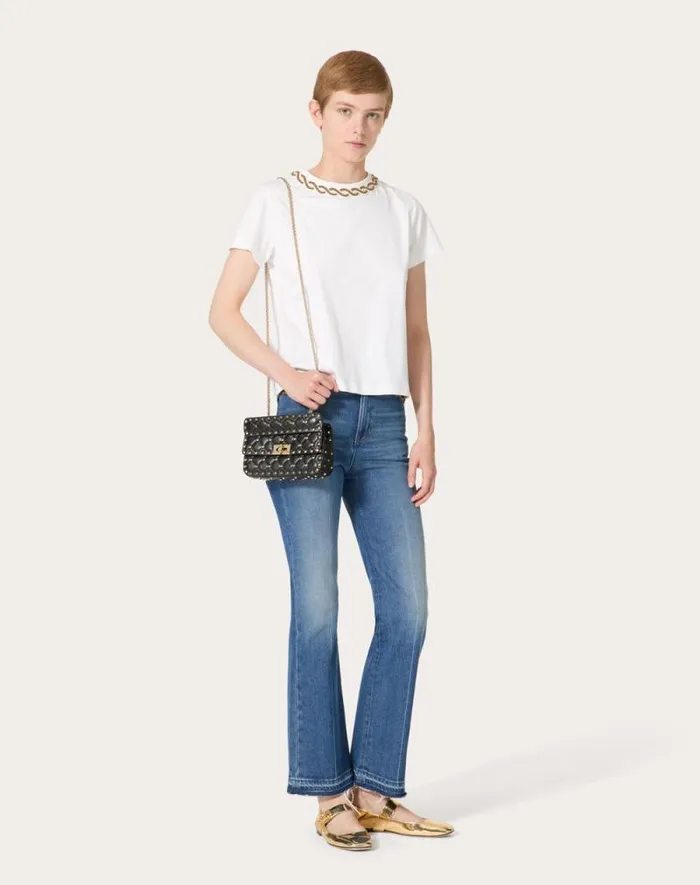 Valentino Shoulder Bags Woman Small Nappa Rockstud Spike Bag For Woman In Poudre Poudre Valentino Shoulder Bags Woman Small Nappa Rockstud Spike Bag For Woman In Poudre Poudre