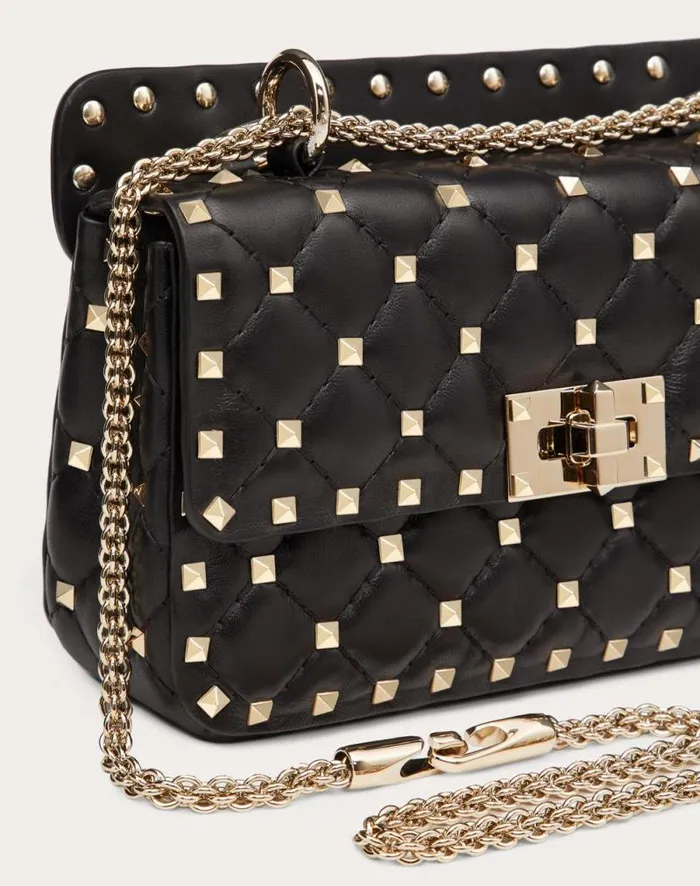 Valentino Shoulder Bags Woman Small Nappa Rockstud Spike Bag For Woman In Poudre Poudre Valentino Shoulder Bags Woman Small Nappa Rockstud Spike Bag For Woman In Poudre Poudre