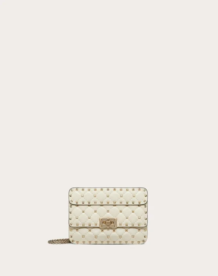 Valentino Shoulder Bags Woman Small Nappa Rockstud Spike Bag For Woman In Poudre Poudre Valentino Shoulder Bags Woman Small Nappa Rockstud Spike Bag For Woman In Poudre Poudre