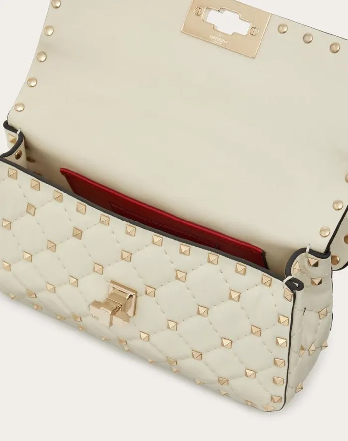 Valentino Shoulder Bags Woman Small Nappa Rockstud Spike Bag For Woman In Poudre Poudre Valentino Shoulder Bags Woman Small Nappa Rockstud Spike Bag For Woman In Poudre Poudre