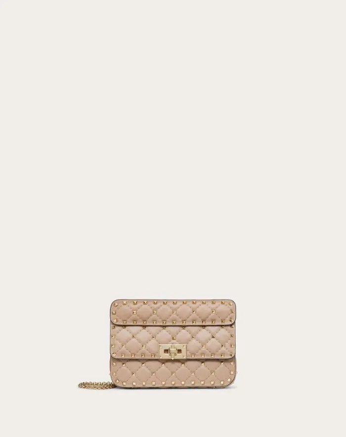 Valentino Shoulder Bags Woman Small Nappa Rockstud Spike Bag For Woman In Poudre Poudre Valentino Shoulder Bags Woman Small Nappa Rockstud Spike Bag For Woman In Poudre Poudre