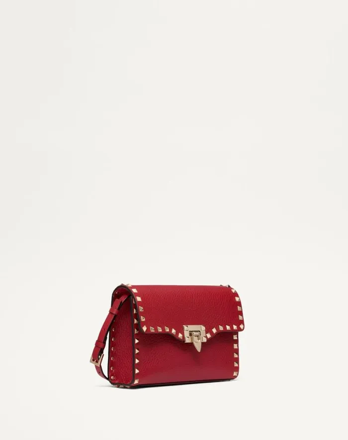Valentino Shoulder Bags Woman Small Rockstud Grainy Calfskin Crossbody Bag For Woman In Rosso Valentino Rosso Valentino Valentino Shoulder Bags Woman Small Rockstud Grainy Calfskin Crossbody Bag For Woman In Rosso Valentino Rosso Valentino