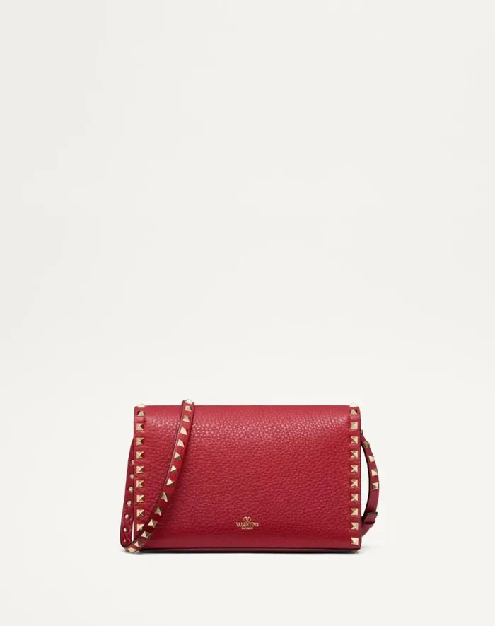 Valentino Shoulder Bags Woman Small Rockstud Grainy Calfskin Crossbody Bag For Woman In Rosso Valentino Rosso Valentino Valentino Shoulder Bags Woman Small Rockstud Grainy Calfskin Crossbody Bag For Woman In Rosso Valentino Rosso Valentino