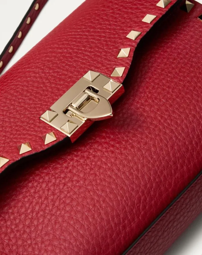 Valentino Shoulder Bags Woman Small Rockstud Grainy Calfskin Crossbody Bag For Woman In Rosso Valentino Rosso Valentino Valentino Shoulder Bags Woman Small Rockstud Grainy Calfskin Crossbody Bag For Woman In Rosso Valentino Rosso Valentino
