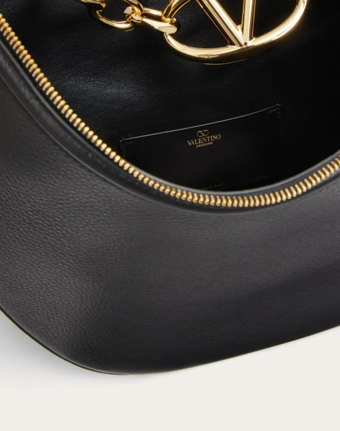 Valentino Shoulder Bags Woman Vlogo Moon Medium Grainy Calfskin Hobo Bag With Chain For Woman In Almond Almond Valentino Shoulder Bags Woman Vlogo Moon Medium Grainy Calfskin Hobo Bag With Chain For Woman In Almond Almond