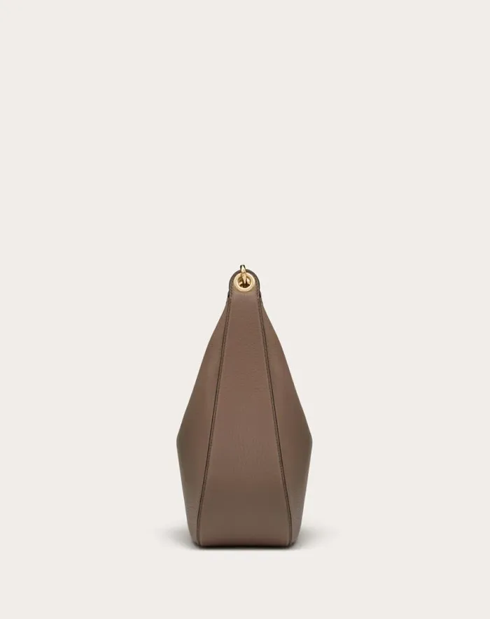 Valentino Shoulder Bags Woman Vlogo Moon Medium Grainy Calfskin Hobo Bag With Chain For Woman In Almond Almond Valentino Shoulder Bags Woman Vlogo Moon Medium Grainy Calfskin Hobo Bag With Chain For Woman In Almond Almond