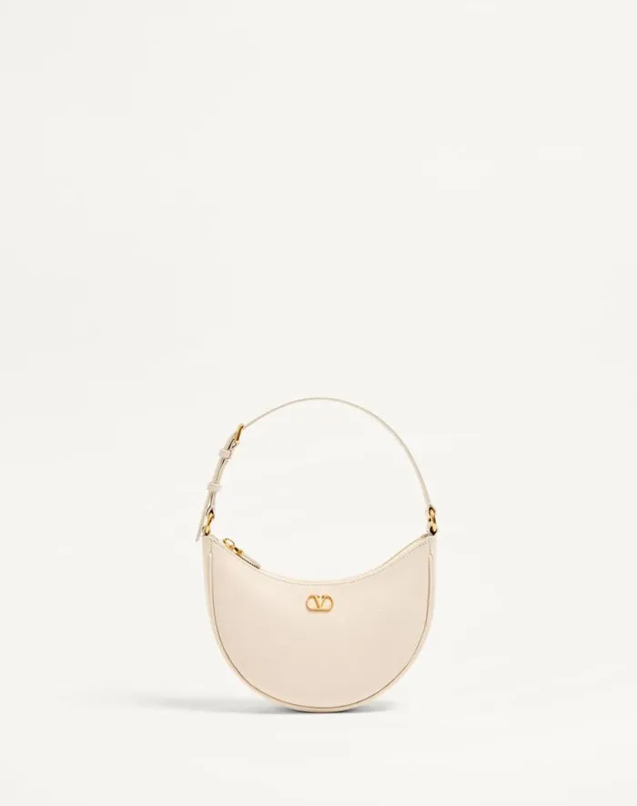 Valentino Shoulder Bags Woman Vlogo Signature Mini Hobo Bag In Grainy Calfskin For Woman In Light Ivory Light Ivory Valentino Shoulder Bags Woman Vlogo Signature Mini Hobo Bag In Grainy Calfskin For Woman In Light Ivory Light Ivory