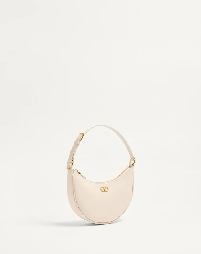 Valentino Shoulder Bags Woman Vlogo Signature Mini Hobo Bag In Grainy Calfskin For Woman In Light Ivory Light Ivory Valentino Shoulder Bags Woman Vlogo Signature Mini Hobo Bag In Grainy Calfskin For Woman In Light Ivory Light Ivory