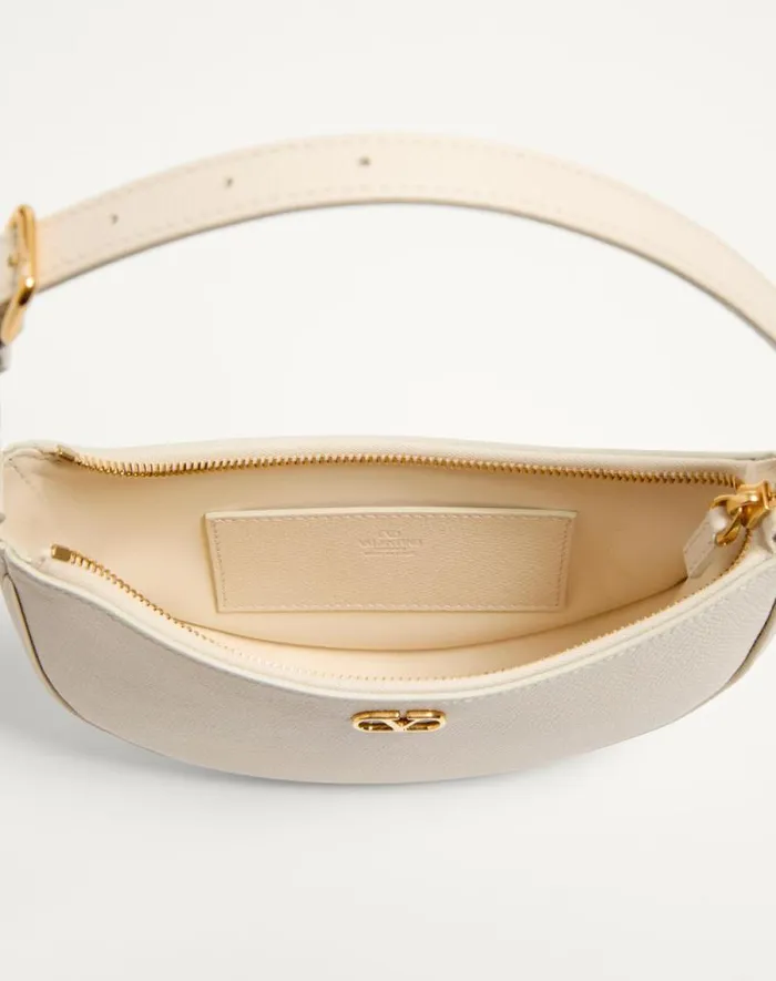 Valentino Shoulder Bags Woman Vlogo Signature Mini Hobo Bag In Grainy Calfskin For Woman In Light Ivory Light Ivory Valentino Shoulder Bags Woman Vlogo Signature Mini Hobo Bag In Grainy Calfskin For Woman In Light Ivory Light Ivory