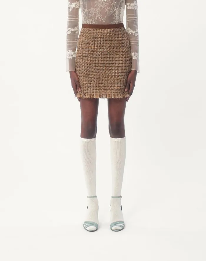 Valentino Skirts Woman Fantasy Tweed Skirt For Woman In Brownmulticolor Brownmulticolor Valentino Skirts Woman Fantasy Tweed Skirt For Woman In Brownmulticolor Brownmulticolor