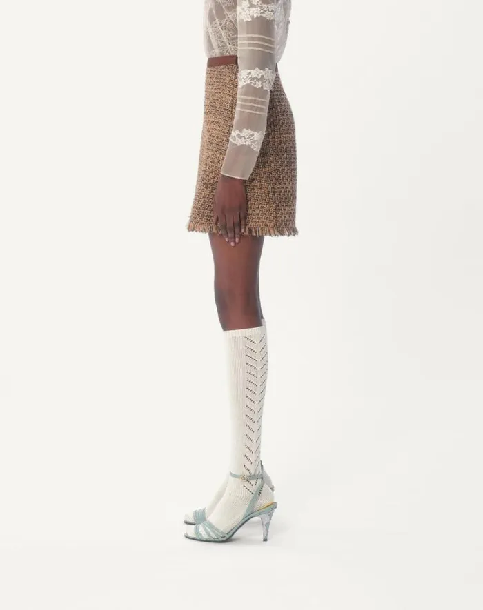 Valentino Skirts Woman Fantasy Tweed Skirt For Woman In Brownmulticolor Brownmulticolor Valentino Skirts Woman Fantasy Tweed Skirt For Woman In Brownmulticolor Brownmulticolor