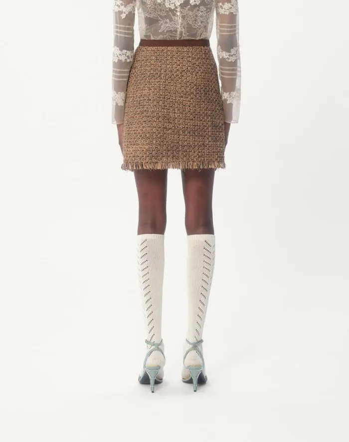 Valentino Skirts Woman Fantasy Tweed Skirt For Woman In Brownmulticolor Brownmulticolor Valentino Skirts Woman Fantasy Tweed Skirt For Woman In Brownmulticolor Brownmulticolor