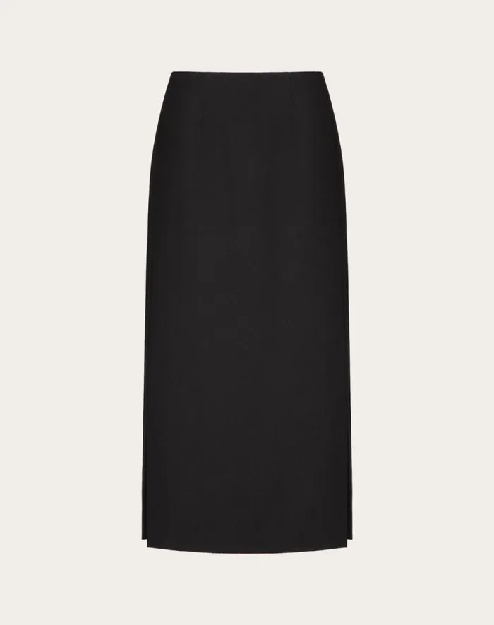 Valentino Skirts Woman Grisaille Midi Skirt For Woman In Black Black