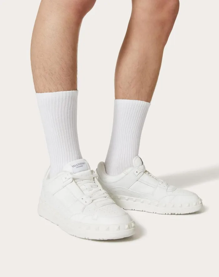 Valentino Sneakers Man Freedots Lowtop Sneaker In Calfskin For Man In Black Black Valentino Sneakers Man Freedots Lowtop Sneaker In Calfskin For Man In Black Black