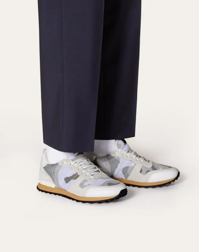 Valentino Sneakers Man Mesh Fabric Camouflage Rockrunner Sneaker For Man In Whitepastel Greyalluminio Whitepastel Greyalluminio Valentino Sneakers Man Mesh Fabric Camouflage Rockrunner Sneaker For Man In Whitepastel Greyalluminio Whitepastel Greyalluminio
