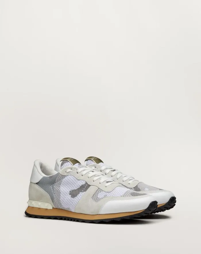 Valentino Sneakers Man Mesh Fabric Camouflage Rockrunner Sneaker For Man In Whitepastel Greyalluminio Whitepastel Greyalluminio Valentino Sneakers Man Mesh Fabric Camouflage Rockrunner Sneaker For Man In Whitepastel Greyalluminio Whitepastel Greyalluminio