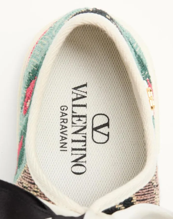 Valentino Sneakers Woman Ballerina Bay By Bay Sneaker In Jacquard Fabric With Floral Embroidery For Woman In Multicolor Multicolor Valentino Sneakers Woman Ballerina Bay By Bay Sneaker In Jacquard Fabric With Floral Embroidery For Woman In Multicolor Multicolor