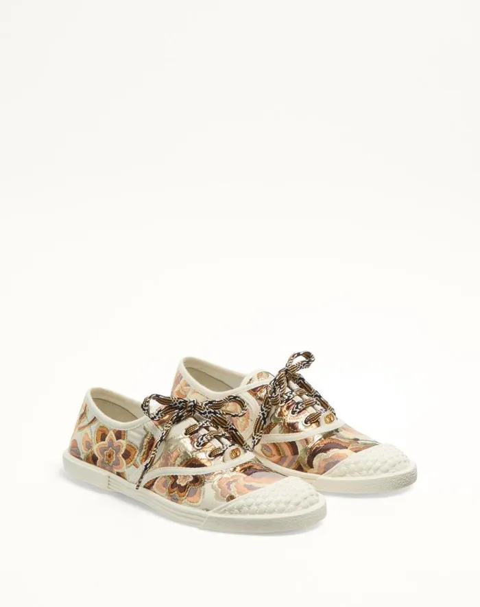Valentino Sneakers Woman Bay By Bay Sneakers In Jacquard Apres L039hiver Fabric For Woman In Ivory Ivory Valentino Sneakers Woman Bay By Bay Sneakers In Jacquard Apres L039hiver Fabric For Woman In Ivory Ivory