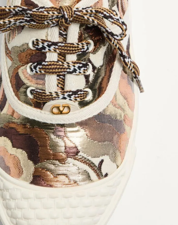 Valentino Sneakers Woman Bay By Bay Sneakers In Jacquard Apres L039hiver Fabric For Woman In Ivory Ivory Valentino Sneakers Woman Bay By Bay Sneakers In Jacquard Apres L039hiver Fabric For Woman In Ivory Ivory