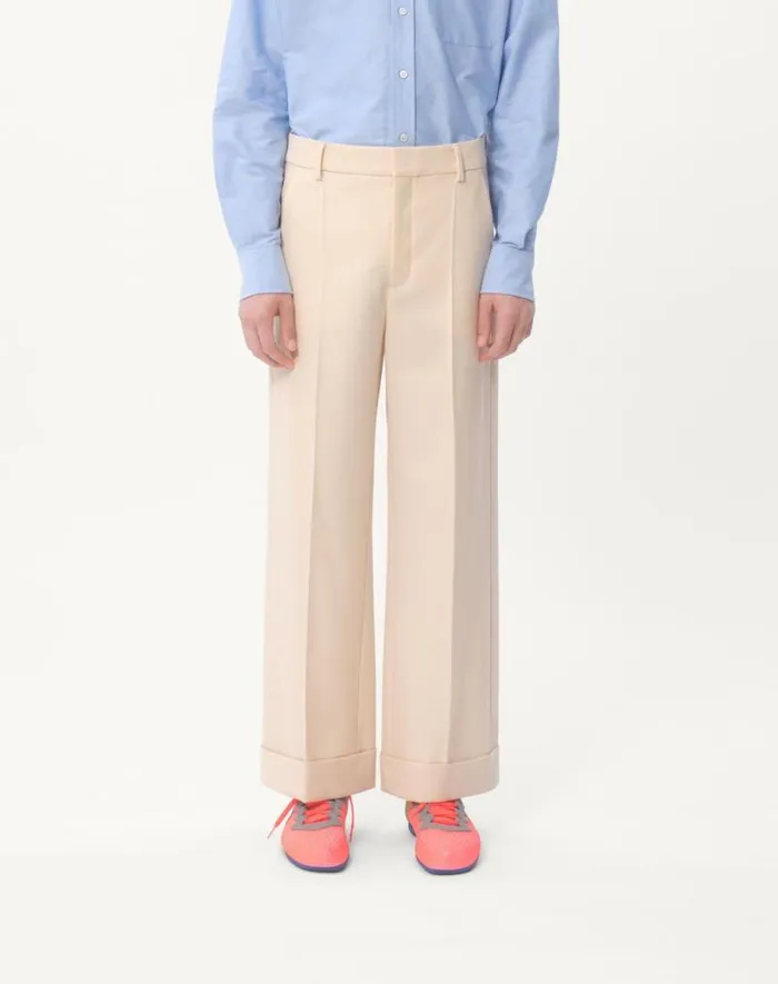 Valentino Suits Man Wool Pants For Man In Butter Butter Valentino Suits Man Wool Pants For Man In Butter Butter