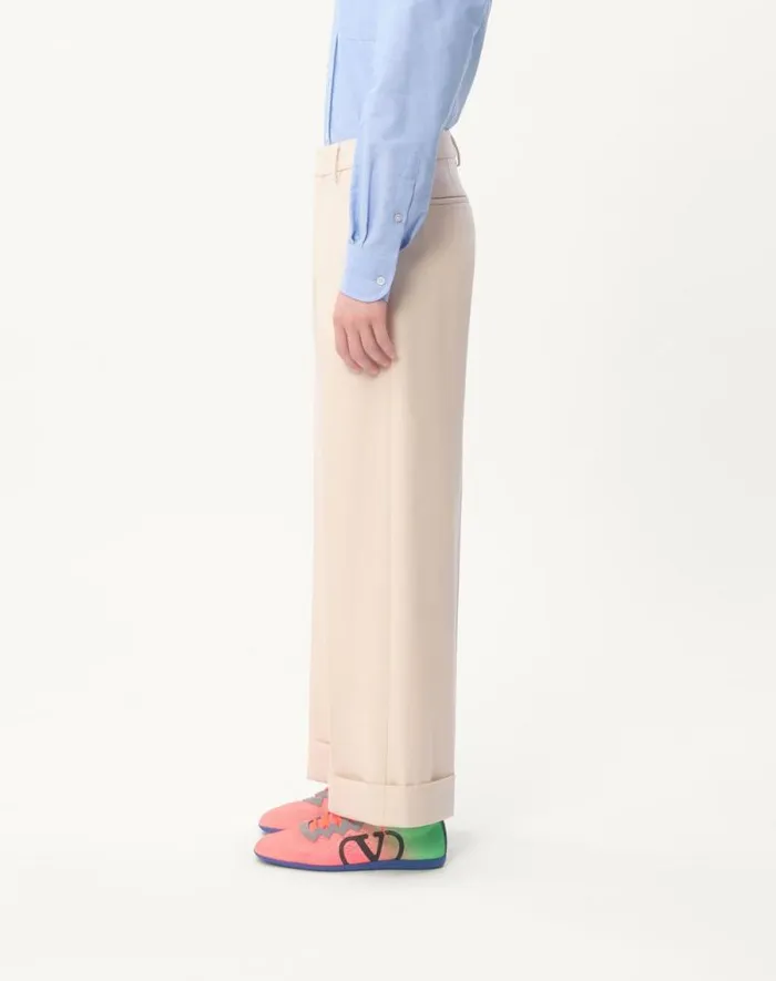 Valentino Suits Man Wool Pants For Man In Butter Butter Valentino Suits Man Wool Pants For Man In Butter Butter