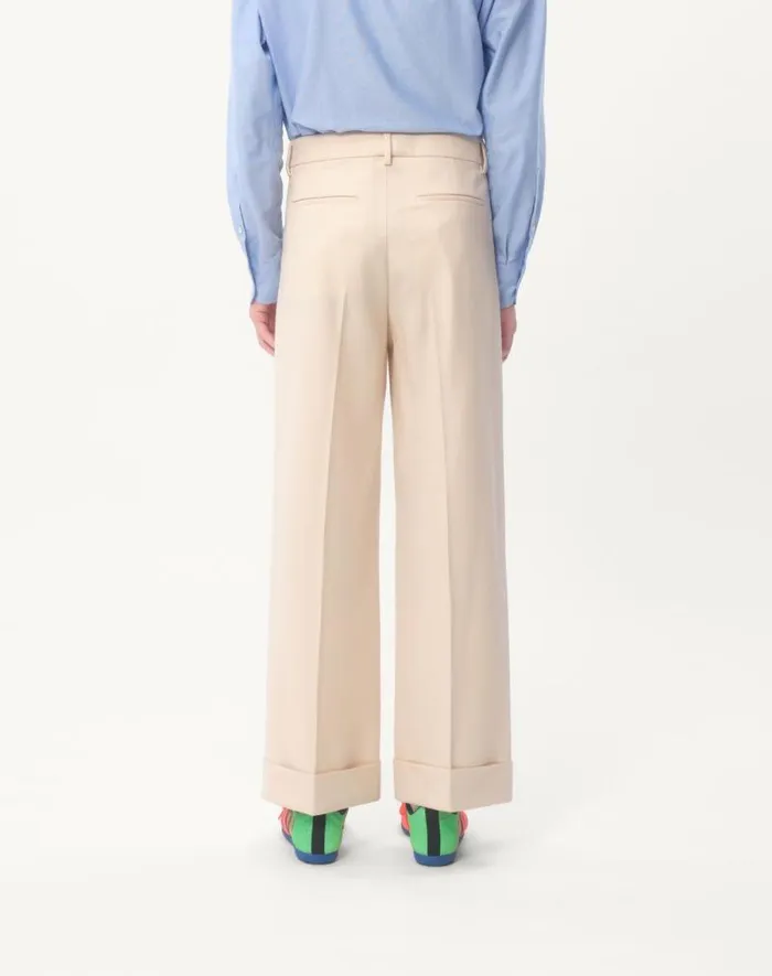 Valentino Suits Man Wool Pants For Man In Butter Butter Valentino Suits Man Wool Pants For Man In Butter Butter