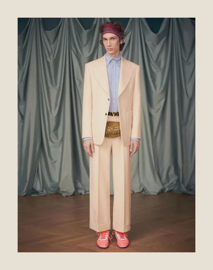 Valentino Suits Man Wool Pants For Man In Butter Butter Valentino Suits Man Wool Pants For Man In Butter Butter