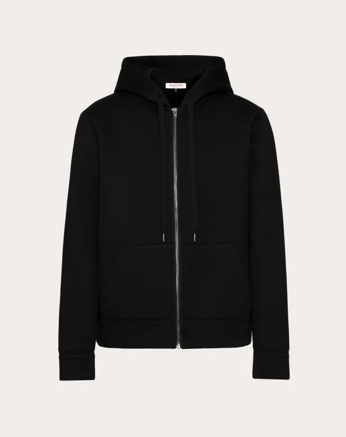 Valentino Tshirts And Sweatshirts Man Neoprene Sweatshirt With Hood And Zipper For Man In Sky Blue Sky Blue Valentino Tshirts And Sweatshirts Man Neoprene Sweatshirt With Hood And Zipper For Man In Sky Blue Sky Blue