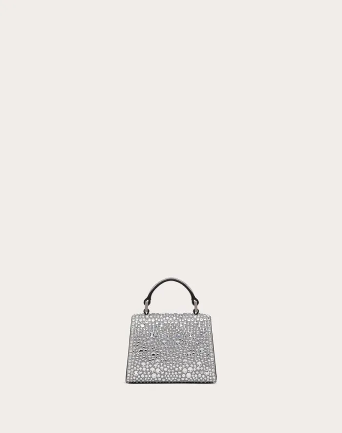 Valentino Top Handle Bags Woman Micro Vsling Embroidered Handbag For Woman In Greycrystal Greycrystal Valentino Top Handle Bags Woman Micro Vsling Embroidered Handbag For Woman In Greycrystal Greycrystal