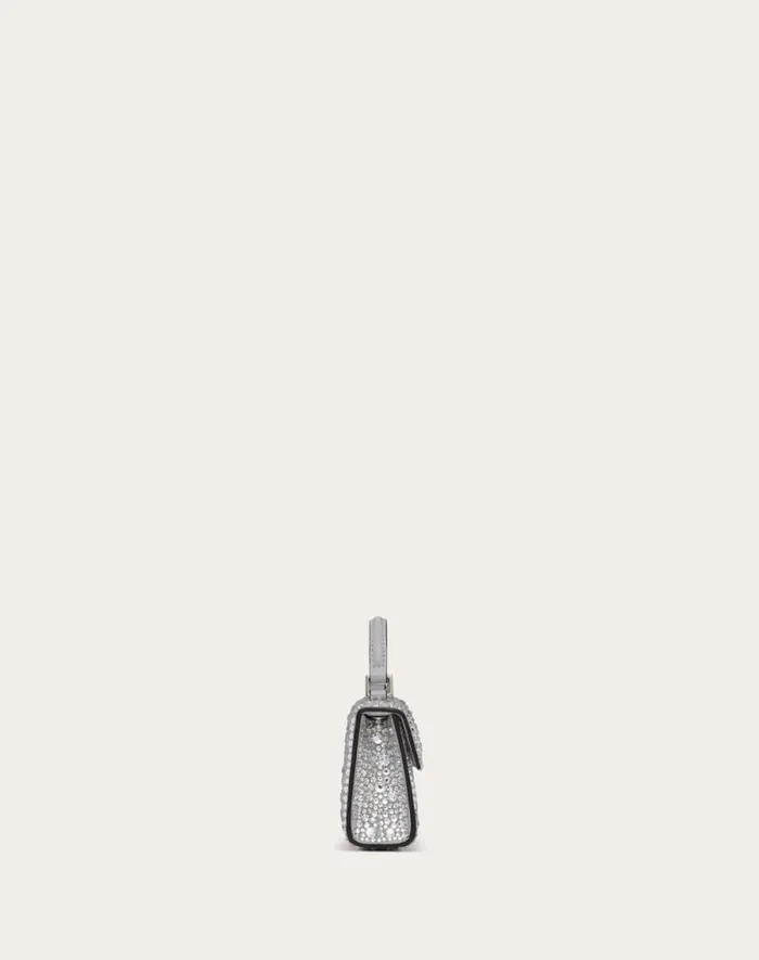 Valentino Top Handle Bags Woman Micro Vsling Embroidered Handbag For Woman In Greycrystal Greycrystal Valentino Top Handle Bags Woman Micro Vsling Embroidered Handbag For Woman In Greycrystal Greycrystal