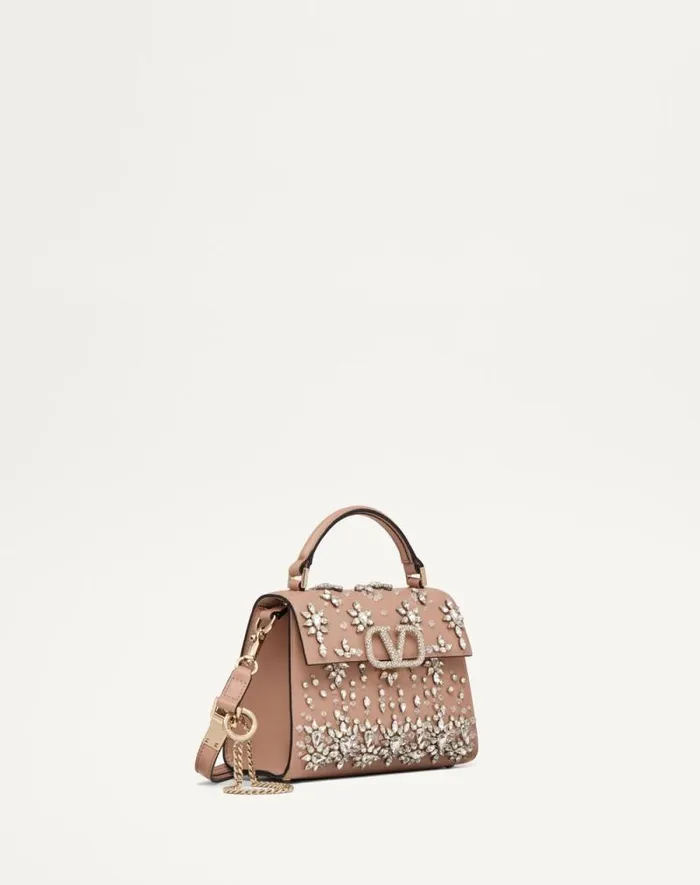 Valentino Top Handle Bags Woman Valentino Garavani Vsling Mini Embroidered Handbag For Woman In Crystalrose Cannelle Crystalrose Cannelle Valentino Top Handle Bags Woman Valentino Garavani Vsling Mini Embroidered Handbag For Woman In Crystalrose Cannelle Crystalrose Cannelle
