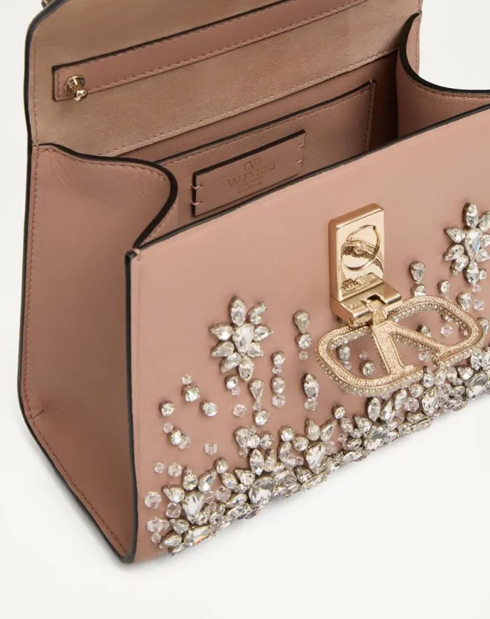 Valentino Top Handle Bags Woman Valentino Garavani Vsling Mini Embroidered Handbag For Woman In Crystalrose Cannelle Crystalrose Cannelle Valentino Top Handle Bags Woman Valentino Garavani Vsling Mini Embroidered Handbag For Woman In Crystalrose Cannelle Crystalrose Cannelle