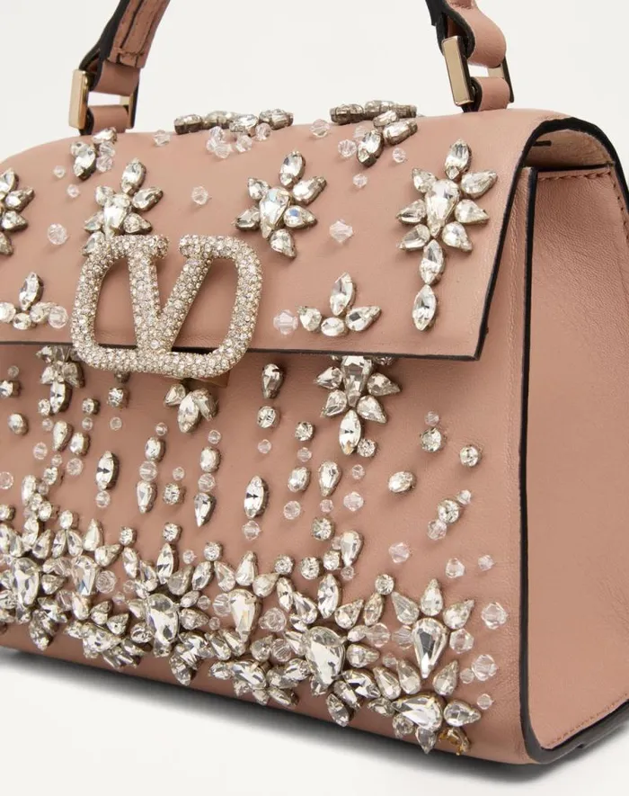 Valentino Top Handle Bags Woman Valentino Garavani Vsling Mini Embroidered Handbag For Woman In Crystalrose Cannelle Crystalrose Cannelle Valentino Top Handle Bags Woman Valentino Garavani Vsling Mini Embroidered Handbag For Woman In Crystalrose Cannelle Crystalrose Cannelle