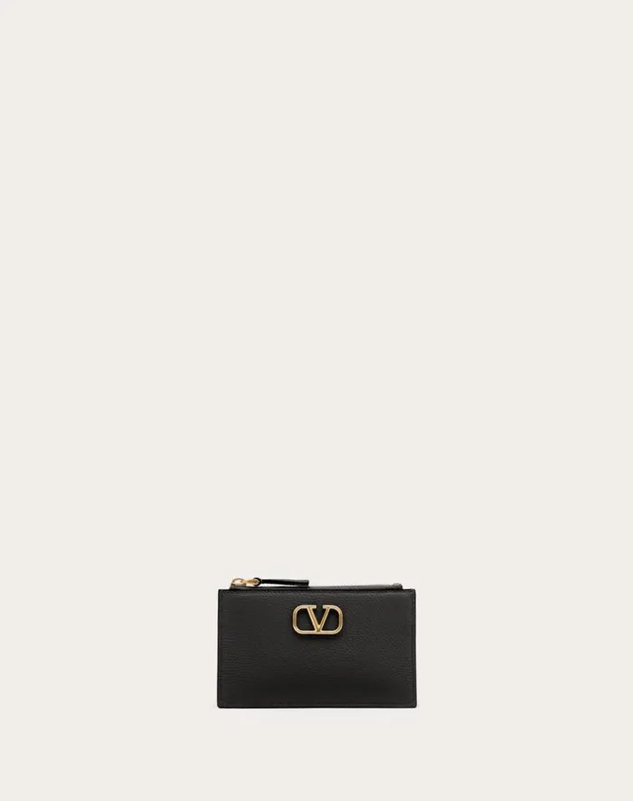 Valentino Wallets And Small Leather Goods Woman Vlogo Signature Grainy Calfskin Cardholder For Woman In Black Black Valentino Wallets And Small Leather Goods Woman Vlogo Signature Grainy Calfskin Cardholder For Woman In Black Black