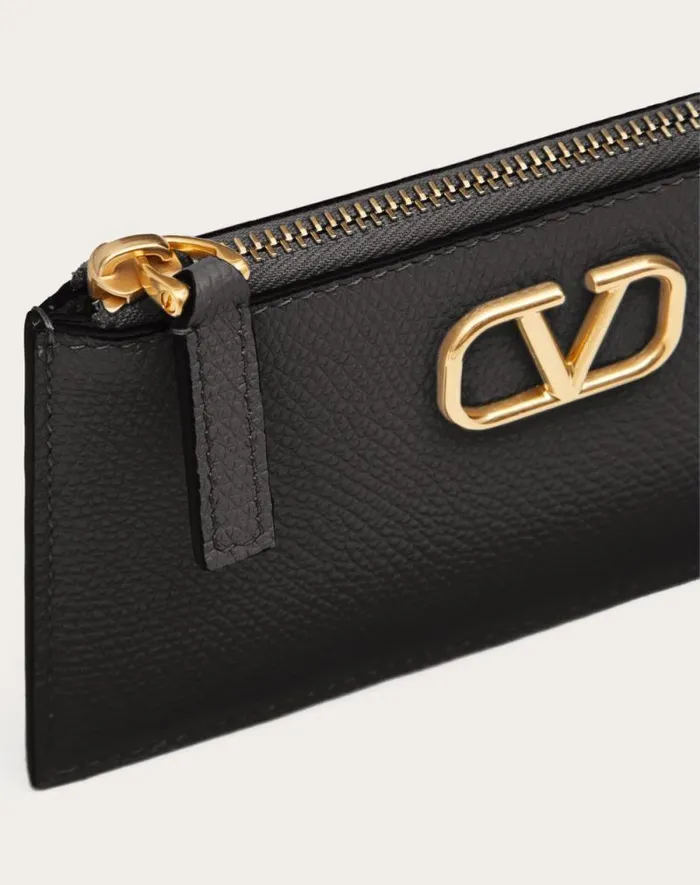 Valentino Wallets And Small Leather Goods Woman Vlogo Signature Grainy Calfskin Cardholder For Woman In Black Black Valentino Wallets And Small Leather Goods Woman Vlogo Signature Grainy Calfskin Cardholder For Woman In Black Black