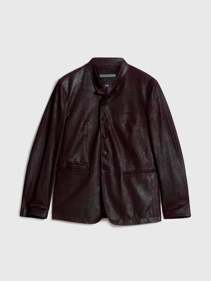VARICK JACKET Dark Plum Men John Varvatos Leather Jackets