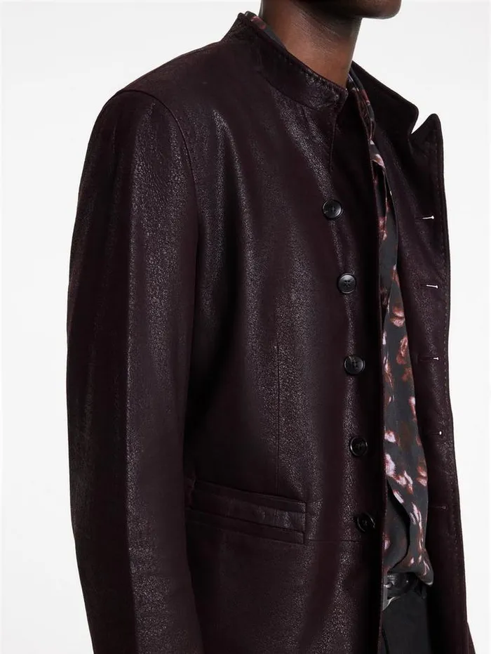 VARICK JACKET Dark Plum Men John Varvatos Leather Jackets