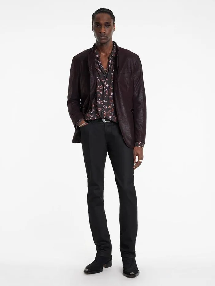 VARICK JACKET Dark Plum Men John Varvatos Leather Jackets