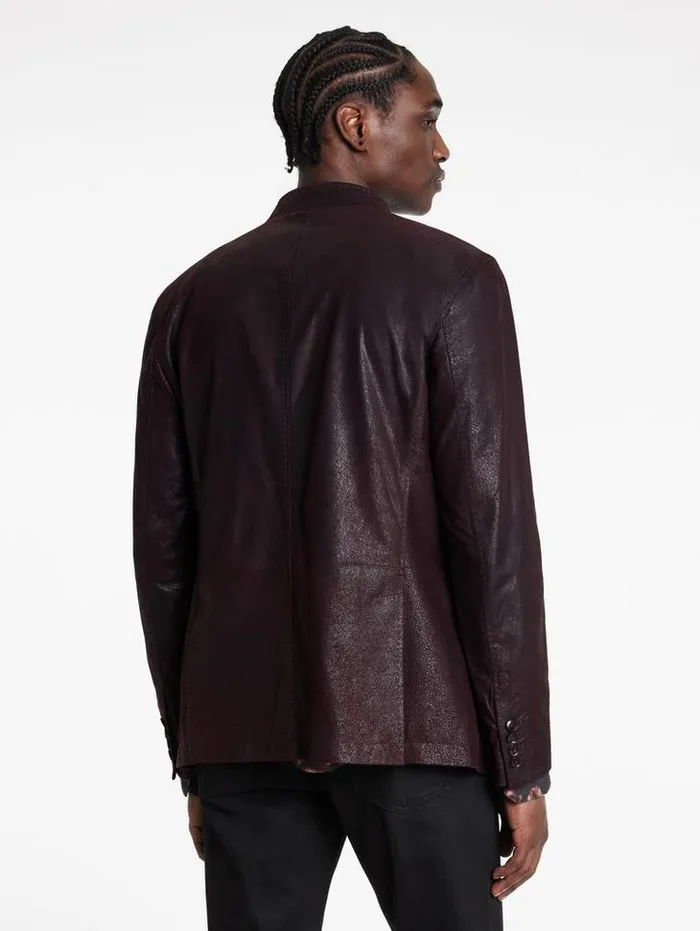 VARICK JACKET Dark Plum Men John Varvatos Leather Jackets