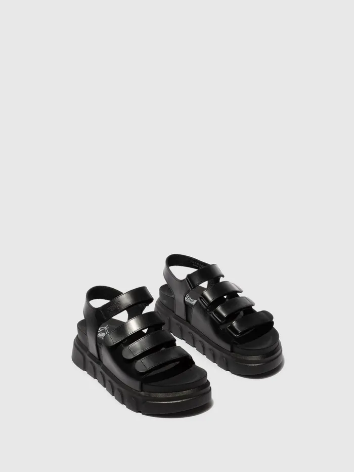 Velcro Sandals CLAD038FLY BLACK Women Fly London Sandals