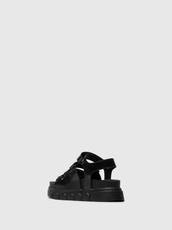 Velcro Sandals CLAD038FLY BLACK Women Fly London Sandals