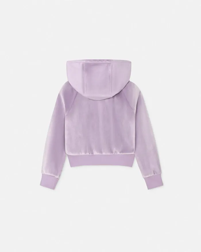 Velvet Zip Kids Hoodie Lilac Children Versace Clothing