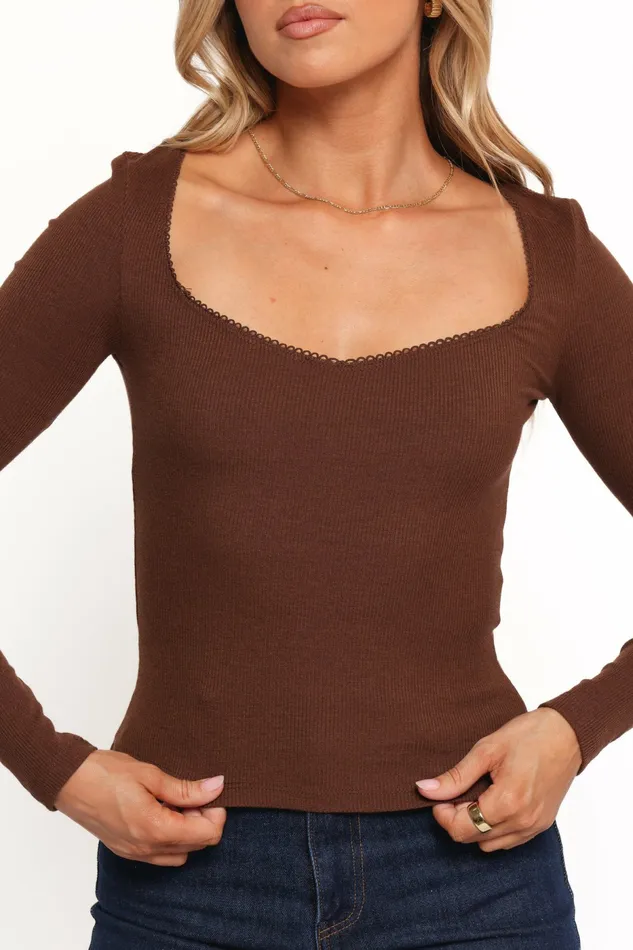 Verona Knit Top Brown Women Tops Petal and Pup