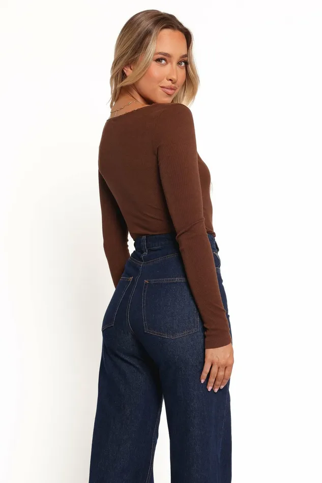 Verona Knit Top Brown Women Tops Petal and Pup