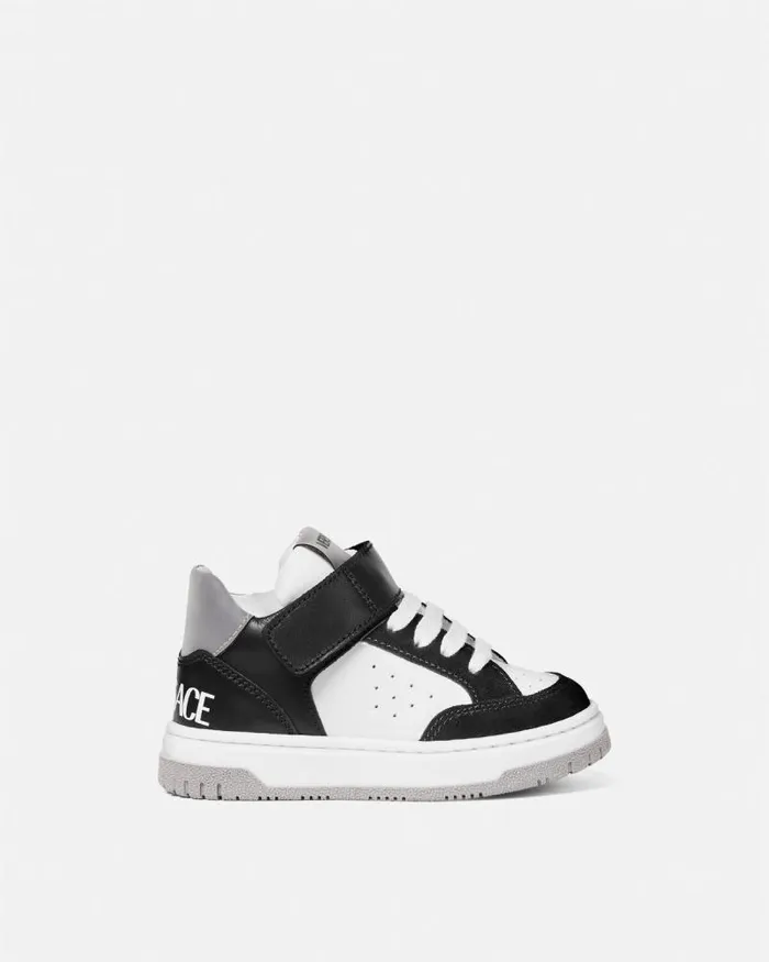 Versace Logo Baby Sneakers Blackwhite Children Versace Shoes