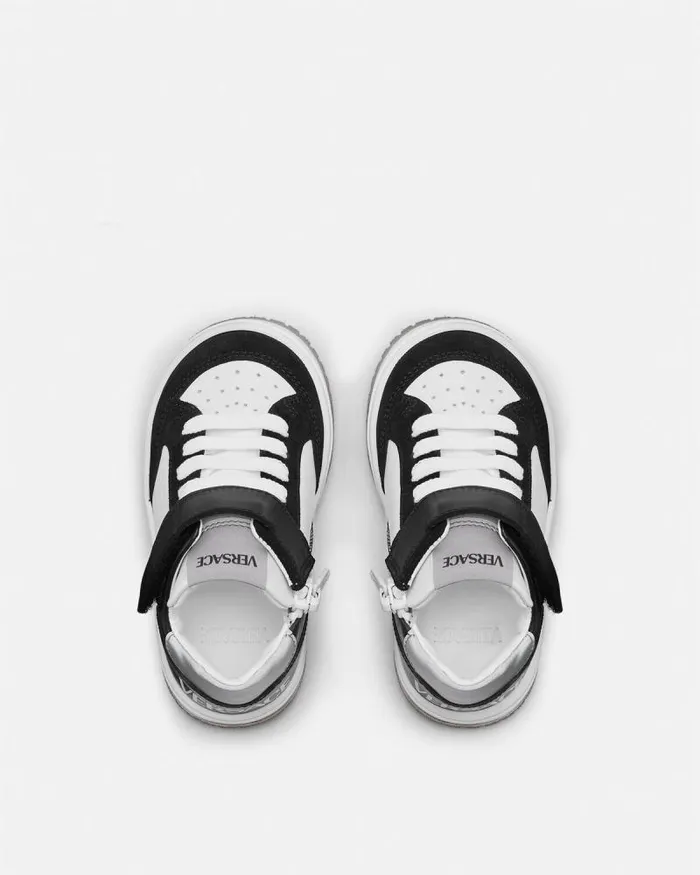 Versace Logo Baby Sneakers Blackwhite Children Versace Shoes