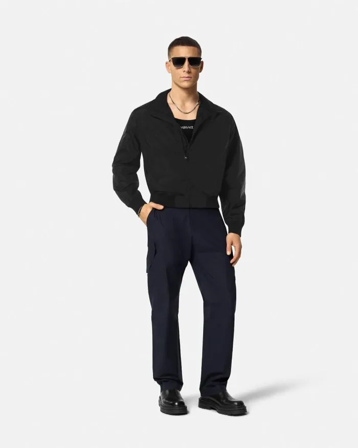 Versace Milano Stamp Blouson Jacket Black Men Versace Jackets and Coats